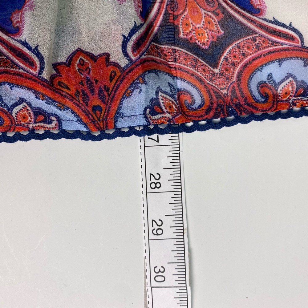 Easel Los Angeles Small Paisley Kimono Cardigan Blue Purple Red Tassels Boho - Picture 10 of 10